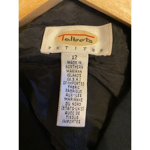 Talbots Women’s 12 Blazer Stretch Jacket Solid Black Button Down Long Sleeve - Picture 9 of 10